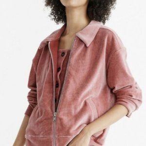 Madewell Texture and Thread Rose Pink Zip Bomber